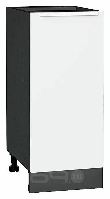 Шкаф нижний с 1-ой дверцей Фьюжн Silky White Graphite 816*350*480