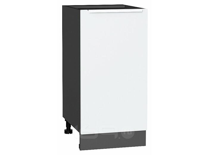 Шкаф нижний с 1-ой дверцей Фьюжн Silky White Graphite 816*400*480