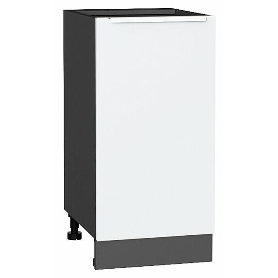 Шкаф нижний с 1-ой дверцей Фьюжн Silky White Graphite 816*400*480
