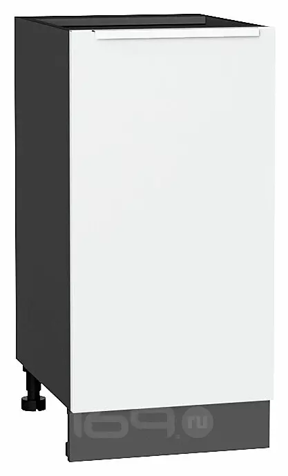 Шкаф нижний с 1-ой дверцей Фьюжн Silky White Graphite 816*400*480