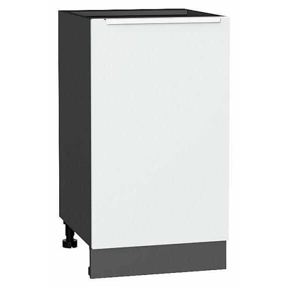 Шкаф нижний с 1-ой дверцей Фьюжн Silky White Graphite 816*450*480