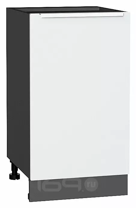 Шкаф нижний с 1-ой дверцей Фьюжн Silky White Graphite 816*450*480