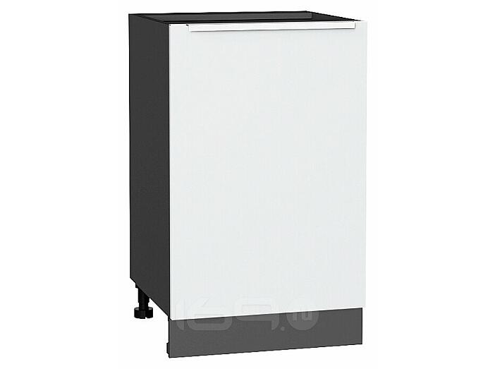 Шкаф нижний с 1-ой дверцей Фьюжн Silky White Graphite 816*500*480
