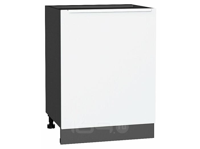 Шкаф нижний с 1-ой дверцей Фьюжн Silky White Graphite 816*600*480