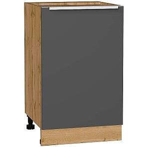 Шкаф нижний с 1-ой дверцей Фьюжн Stormy Silk/Дуб Вотан 816*500*480