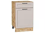 Шкаф нижний с 1-ой дверцей и ящиком Барселона Кашемир Дуб Вотан 816*500*484