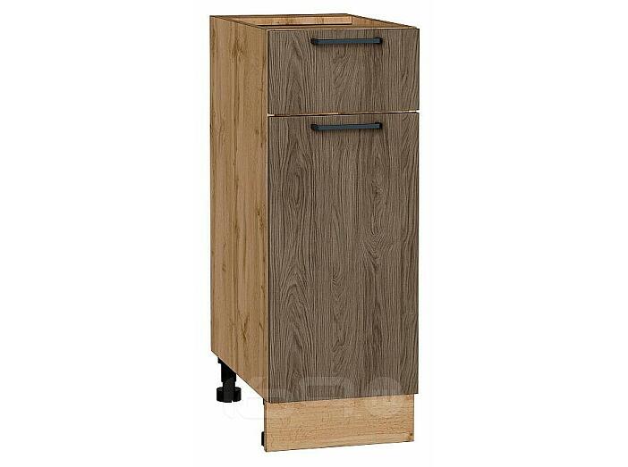 Шкаф нижний с 1-ой дверцей и ящиком Флэт Brown Casella Oak 2S/Дуб Вотан 816*300*478
