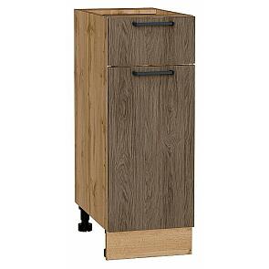 Шкаф нижний с 1-ой дверцей и ящиком Флэт Brown Casella Oak 2S/Дуб Вотан 816*300*478