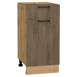 Шкаф нижний с 1-ой дверцей и ящиком Флэт Brown Casella Oak 2S/Дуб Вотан 816*400*478