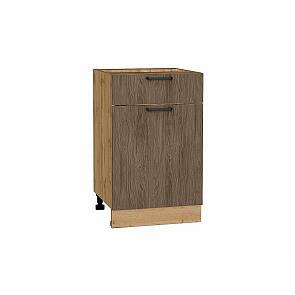 Шкаф нижний с 1-ой дверцей и ящиком Флэт Brown Casella Oak 2S/Дуб Вотан 816*500*478
