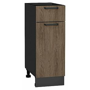 Шкаф нижний с 1-ой дверцей и ящиком Флэт Brown Casella Oak 2S/Graphite 816*300*478