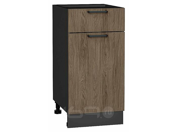 Шкаф нижний с 1-ой дверцей и ящиком Флэт Brown Casella Oak 2S/Graphite 816*400*478