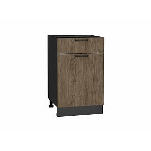 Шкаф нижний с 1-ой дверцей и ящиком Флэт Brown Casella Oak 2S/Graphite 816*500*478