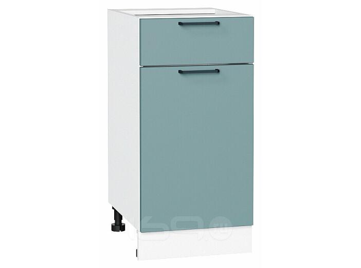 Шкаф нижний с 1-ой дверцей и ящиком Флэт Grey-green In 2S/Белый 816*400*478