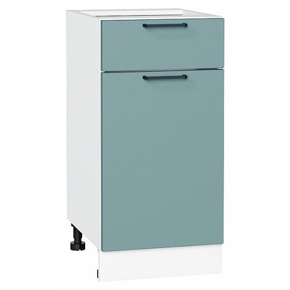 Шкаф нижний с 1-ой дверцей и ящиком Флэт Grey-green In 2S/Белый 816*400*478