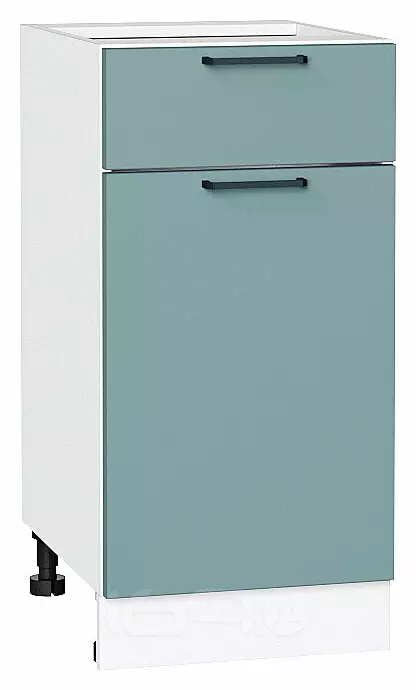 Шкаф нижний с 1-ой дверцей и ящиком Флэт Grey-green In 2S/Белый 816*400*478