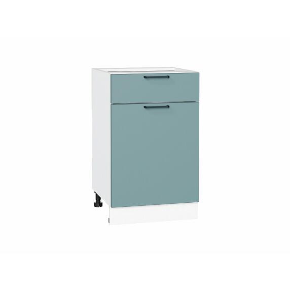 Шкаф нижний с 1-ой дверцей и ящиком Флэт Grey-green In 2S/Белый 816*500*478