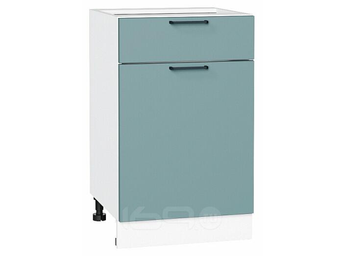 Шкаф нижний с 1-ой дверцей и ящиком Флэт Grey-green In 2S/Белый 816*500*478