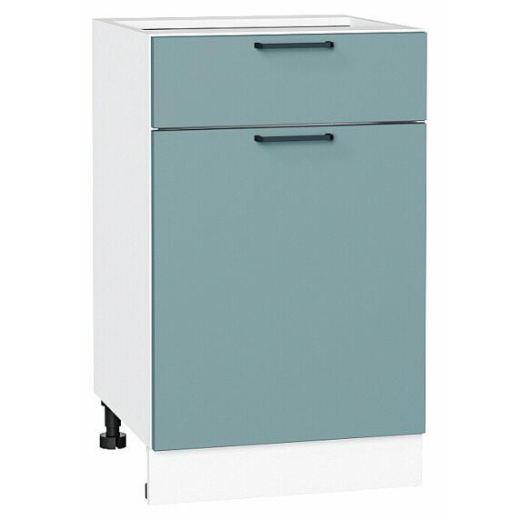 Шкаф нижний с 1-ой дверцей и ящиком Флэт Grey-green In 2S/Белый 816*500*478