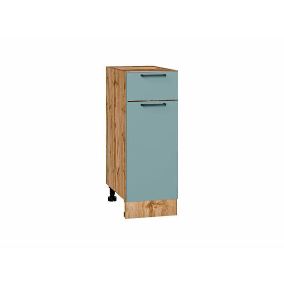 Шкаф нижний с 1-ой дверцей и ящиком Флэт Grey-green In 2S/Дуб Вотан 816*300*478