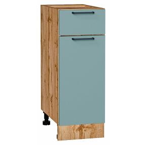 Шкаф нижний с 1-ой дверцей и ящиком Флэт Grey-green In 2S/Дуб Вотан 816*300*478