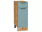 Шкаф нижний с 1-ой дверцей и ящиком Флэт Grey-green In 2S/Дуб Вотан 816*300*478