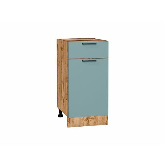 Шкаф нижний с 1-ой дверцей и ящиком Флэт Grey-green In 2S/Дуб Вотан 816*400*478