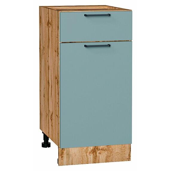 Шкаф нижний с 1-ой дверцей и ящиком Флэт Grey-green In 2S/Дуб Вотан 816*400*478