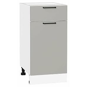 Шкаф нижний с 1-ой дверцей и ящиком Флэт Light Grey In 2S/Белый 816*400*478