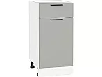 Шкаф нижний с 1-ой дверцей и ящиком Флэт Light Grey In 2S/Белый 816*400*478