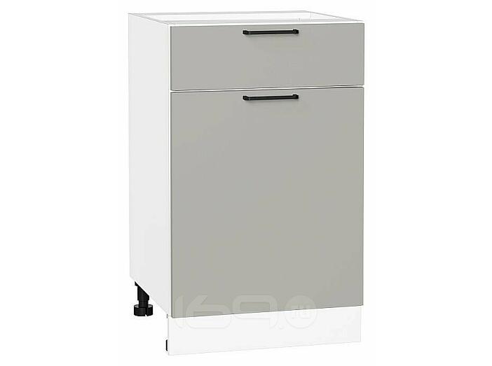 Шкаф нижний с 1-ой дверцей и ящиком Флэт Light Grey In 2S/Белый 816*500*478