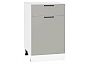 Шкаф нижний с 1-ой дверцей и ящиком Флэт Light Grey In 2S/Белый 816*500*478