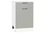 Шкаф нижний с 1-ой дверцей и ящиком Флэт Light Grey In 2S/Белый 816*500*478