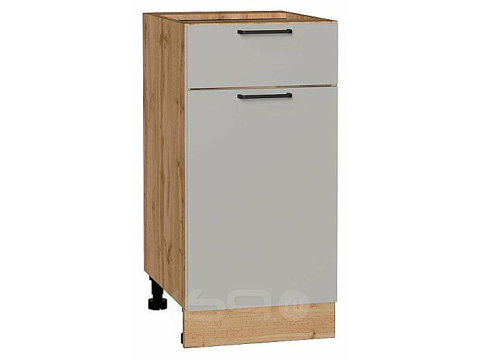 Шкаф нижний с 1-ой дверцей и ящиком Флэт Light Grey In 2S/Дуб Вотан 816*400*478