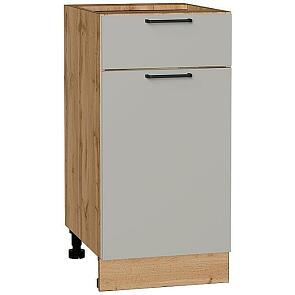 Шкаф нижний с 1-ой дверцей и ящиком Флэт Light Grey In 2S/Дуб Вотан 816*400*478