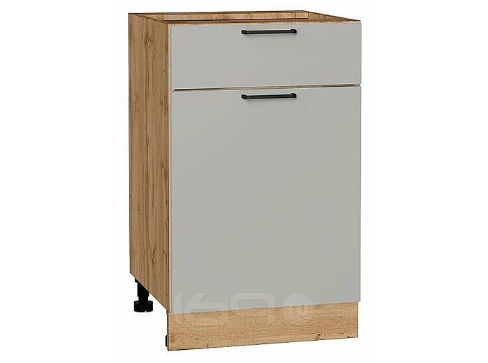 Шкаф нижний с 1-ой дверцей и ящиком Флэт Light Grey In 2S/Дуб Вотан 816*500*478