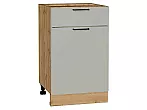 Шкаф нижний с 1-ой дверцей и ящиком Флэт Light Grey In 2S/Дуб Вотан 816*500*478