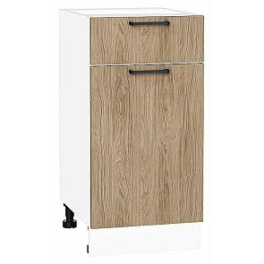 Шкаф нижний с 1-ой дверцей и ящиком Флэт Natural Casella Oak 2S/Белый 816*400*478