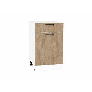 Шкаф нижний с 1-ой дверцей и ящиком Флэт Natural Casella Oak 2S/Белый 816*500*478
