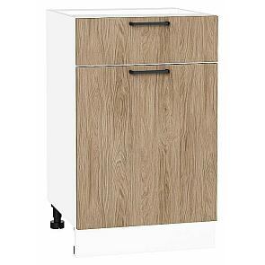 Шкаф нижний с 1-ой дверцей и ящиком Флэт Natural Casella Oak 2S/Белый 816*500*478