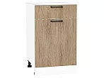 Шкаф нижний с 1-ой дверцей и ящиком Флэт Natural Casella Oak 2S/Белый 816*500*478