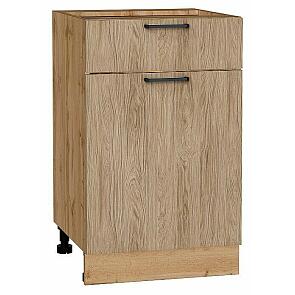 Шкаф нижний с 1-ой дверцей и ящиком Флэт Natural Casella Oak 2S/Дуб Вотан 816*500*478