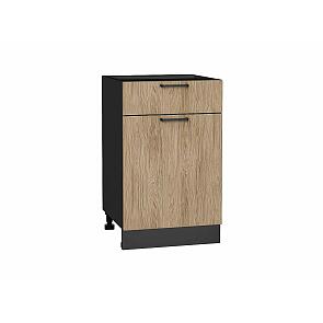 Шкаф нижний с 1-ой дверцей и ящиком Флэт Natural Casella Oak 2S/Graphite 816*500*478