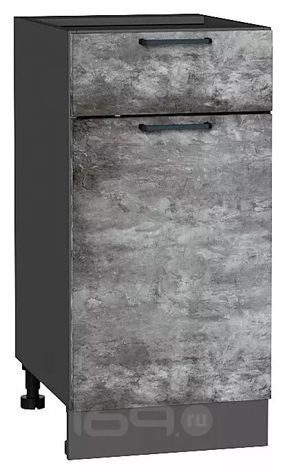Шкаф нижний с 1-ой дверцей и ящиком Флэт Temple Stone 2S/Graphite 816*400*478