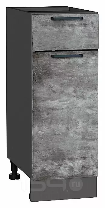 Шкаф нижний с 1-ой дверцей и ящиком Флэт Temple Stone 2S/Graphite 816*300*478
