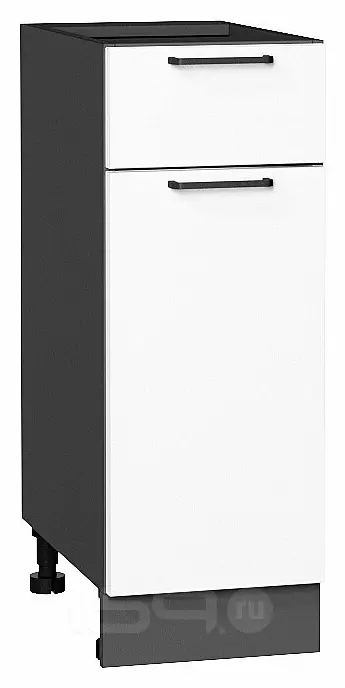 Шкаф нижний с 1-ой дверцей и ящиком Флэт White In 2S/Graphite 816*300*478