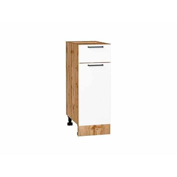 Шкаф нижний с 1-ой дверцей и ящиком Флэт White In 2S/Дуб Вотан 816*300*478