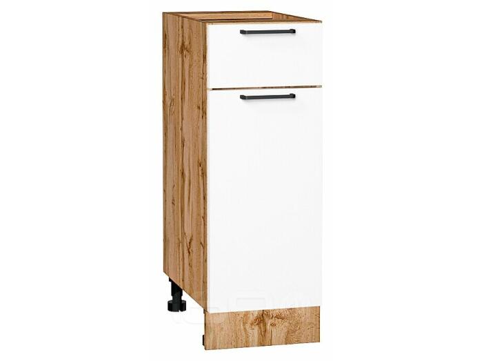 Шкаф нижний с 1-ой дверцей и ящиком Флэт White In 2S/Дуб Вотан 816*300*478