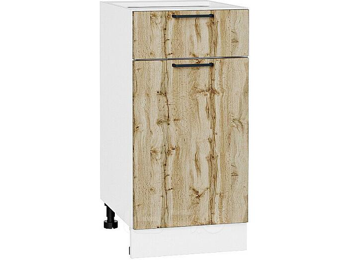 Шкаф нижний с 1-ой дверцей и ящиком Флэт Wotan Oak 2S/Белый 816*400*478