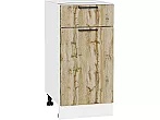 Шкаф нижний с 1-ой дверцей и ящиком Флэт Wotan Oak 2S/Белый 816*400*478